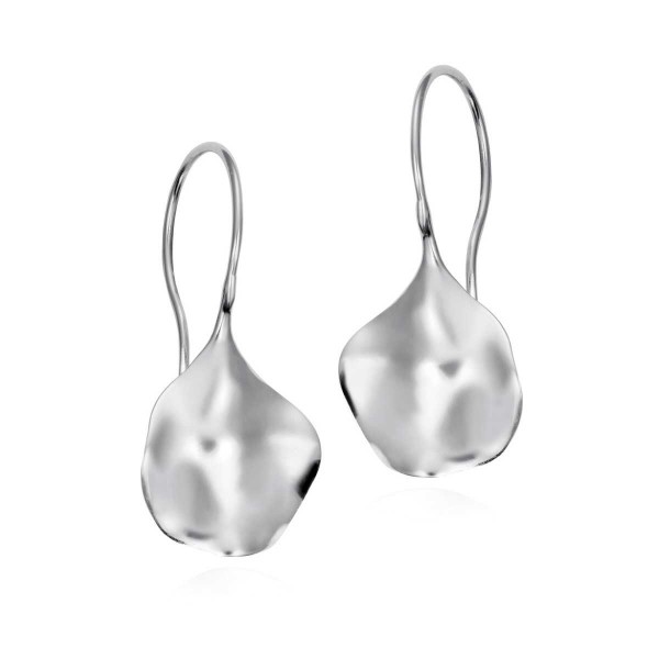 Midi organic drop hook earrings in sterling silver 925
