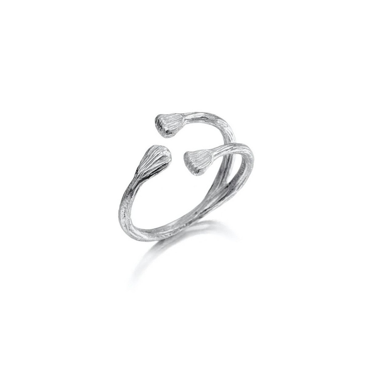 Adjustable ring with an irregular texture in 925 sterling silver