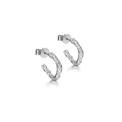 Pendientes de aro de plata de ley 925