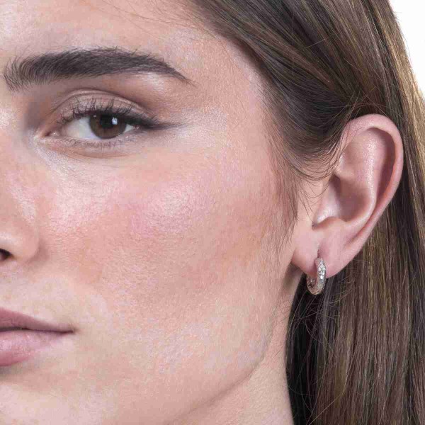 Mini sterling silver hoop earrings