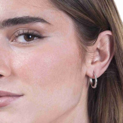 Pendientes de aro grandes de plata de ley 925