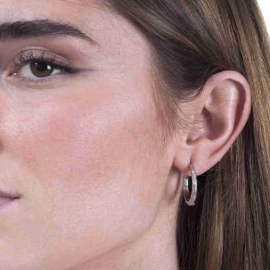 Pendientes de aro extra grandes de plata de ley 925