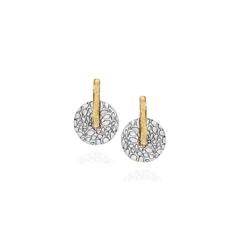 Pendientes mini de plata con baño de oro 18k