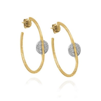 Aros pequeños de plata con baño de oro 18k
