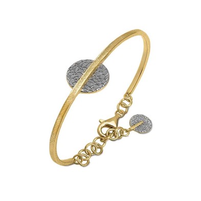 Brazalete de plata con baño de oro 18k