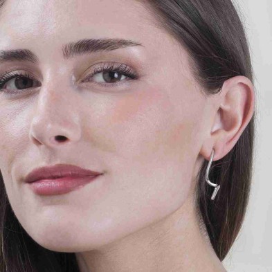 Pendientes espiral de plata de ley 925