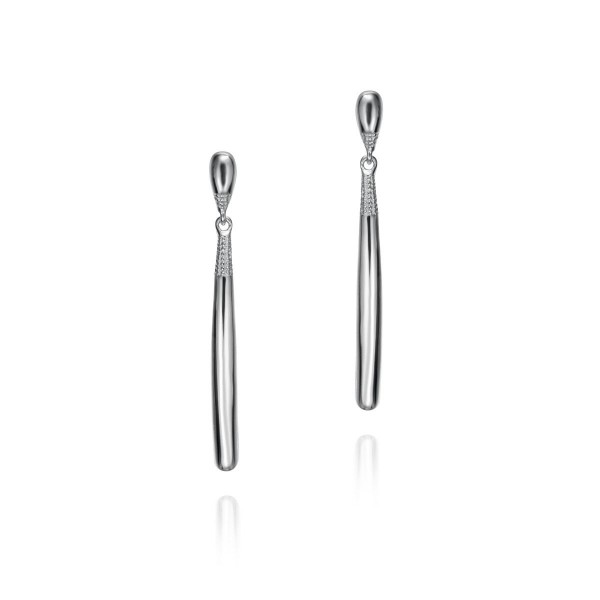 Pendientes de presión largos de plata de ley 925