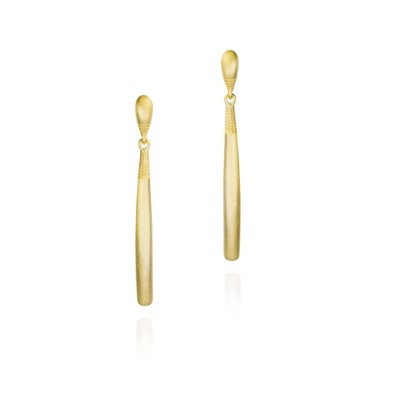 Pendientes largos de plata con baño de oro 18k