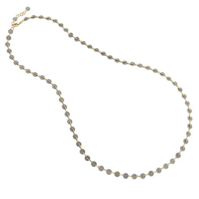 Collar largo de plata con baño de oro 18k