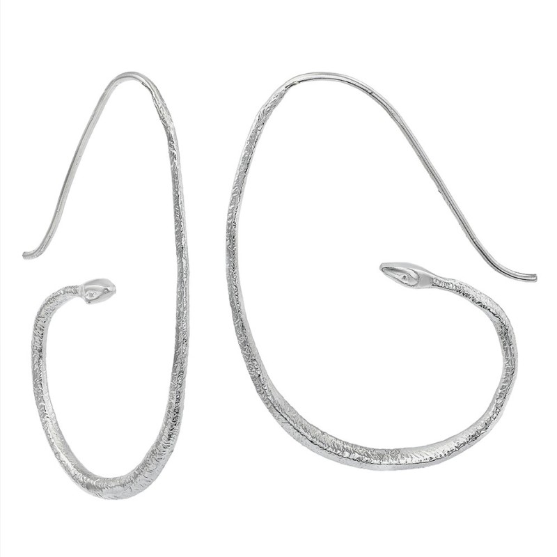 Pendientes de serpiente de plata de ley 925