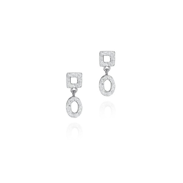 Short geometric earring in 925 sterling silver