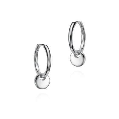Hoop Earrings with Circle in 925 Sterling Silver