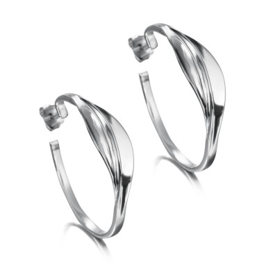 Pendientes aros de presión de plata de ley 925