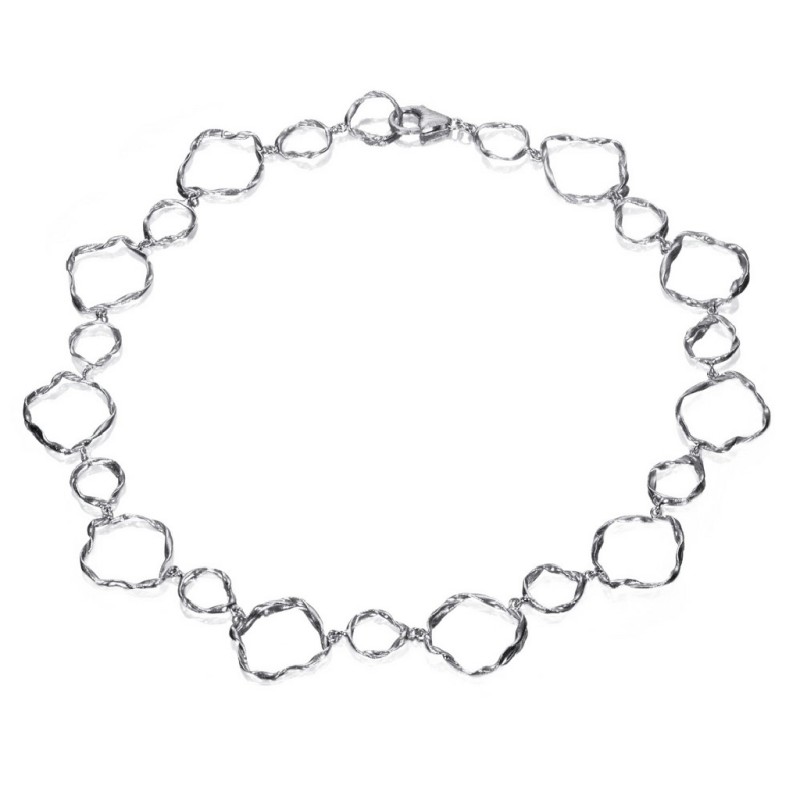 Collar de formas irregulares de plata de ley