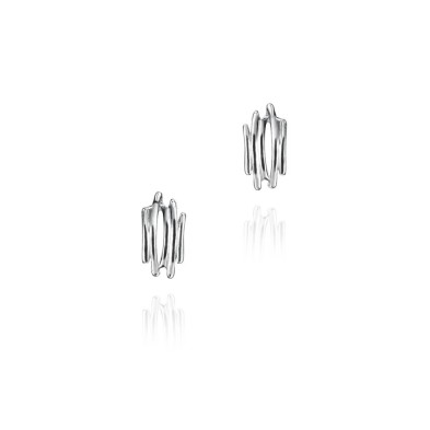 Irregular motif earrings in sterling silver 925