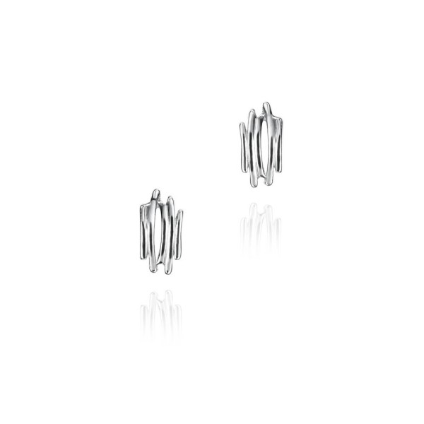 Pendientes de motivo irregular de plata de ley 925