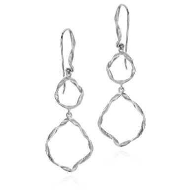 Irregular hook earrings in sterling silver 925