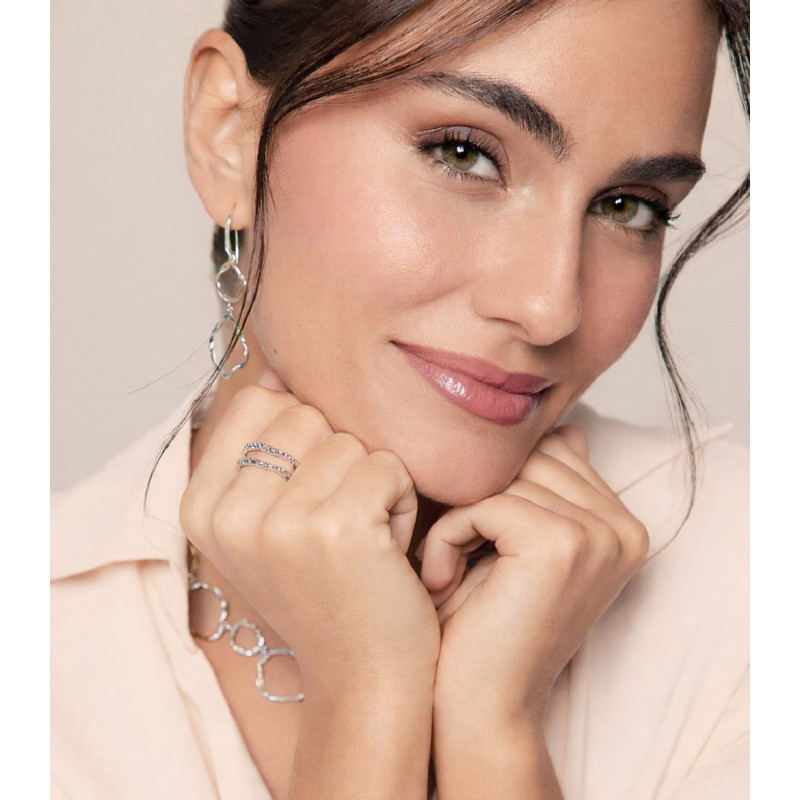 Irregular hook earrings in sterling silver 925