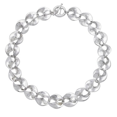 Necklace with large links in sterling silver