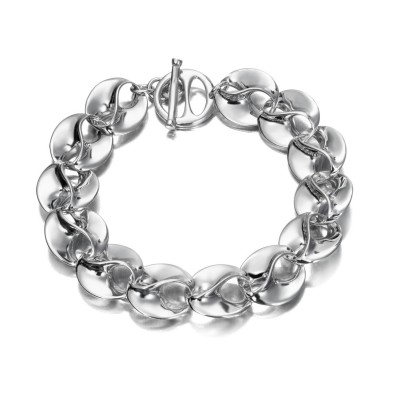 Pulsera de eslabones de plata de ley 925