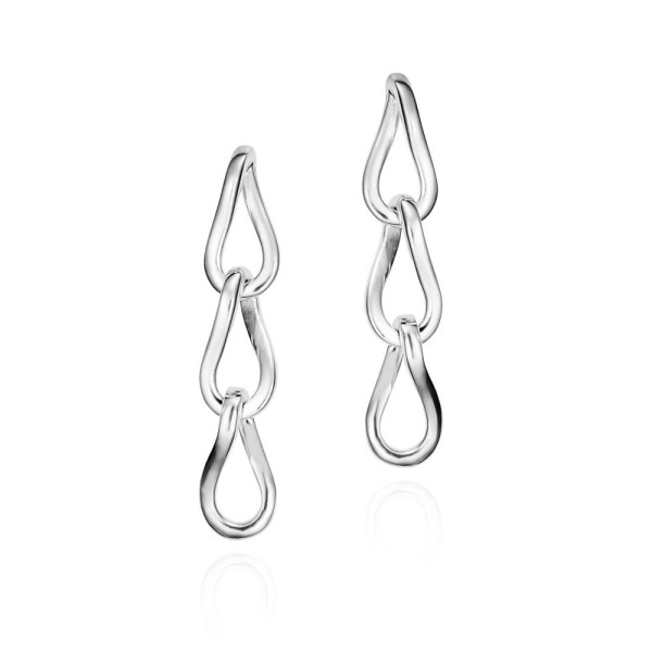 Long drop earrings in sterling silver 925