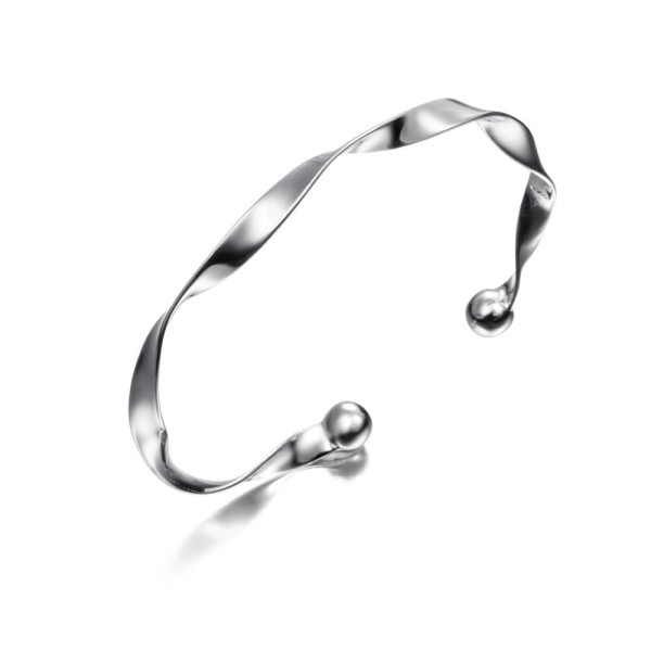 Brazalete espiral de plata de ley 925