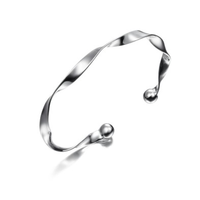 Spiral bangle in sterling silver 925