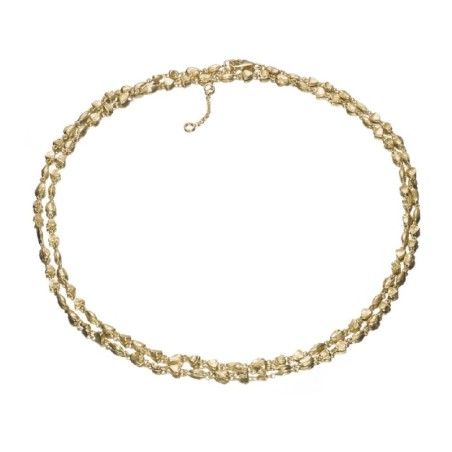 Collar NUGGETS de Plata. Baño de Oro 18k