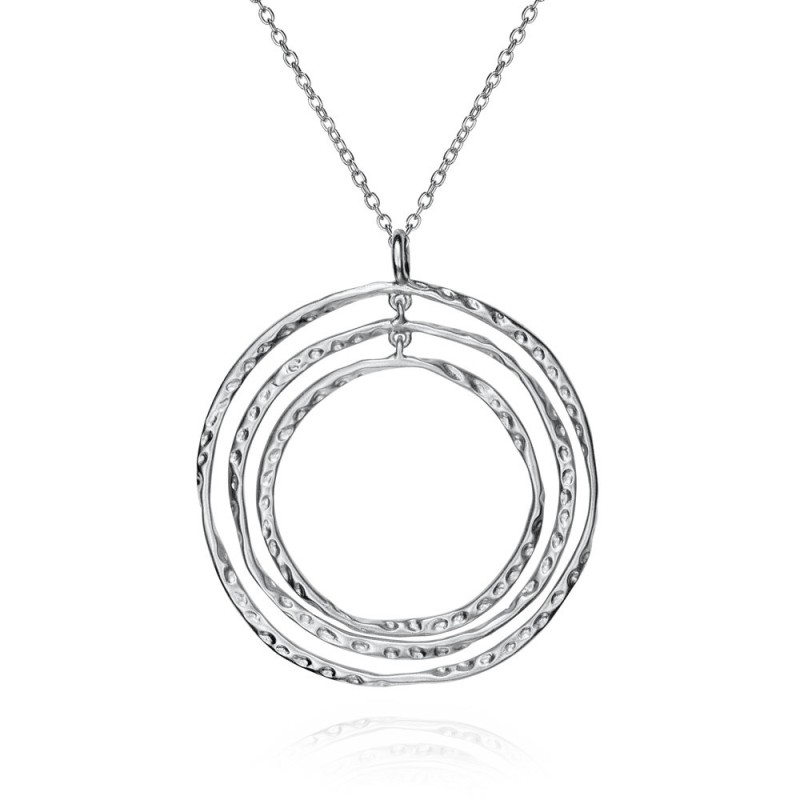 Interlocking Rings Pendant in Sterling Silver 925