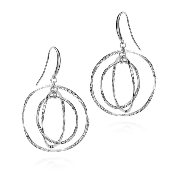 Rings Hook Earrings in Sterling Silver 925