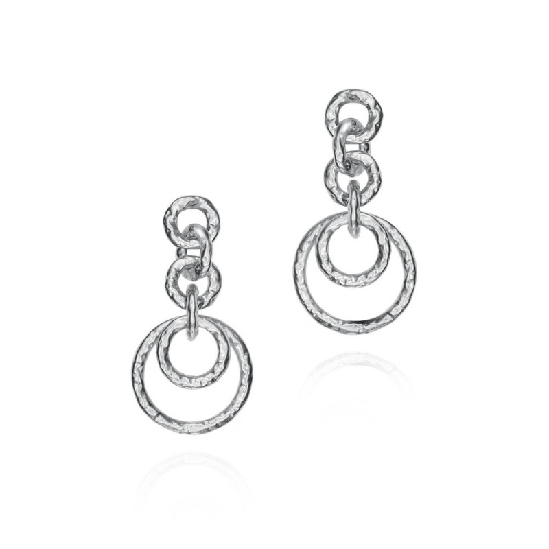 Interlocking Rings Earrings in Sterling Silver 925