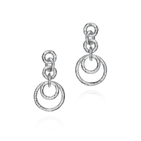 Interlocking Rings Earrings in Sterling Silver 925