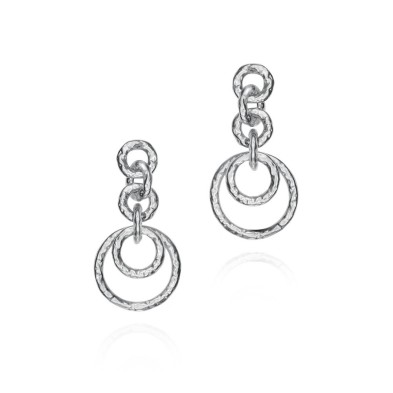 Pendientes con aros entrelazados en plata de ley 925
