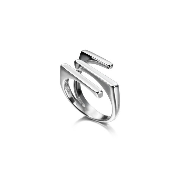 Crossed ring in sterling silver 925