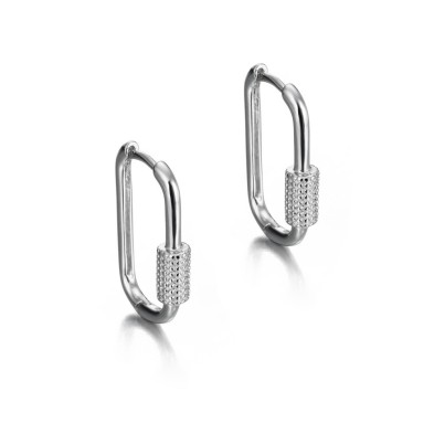 Pendientes geométricos Roll en plata de ley 925