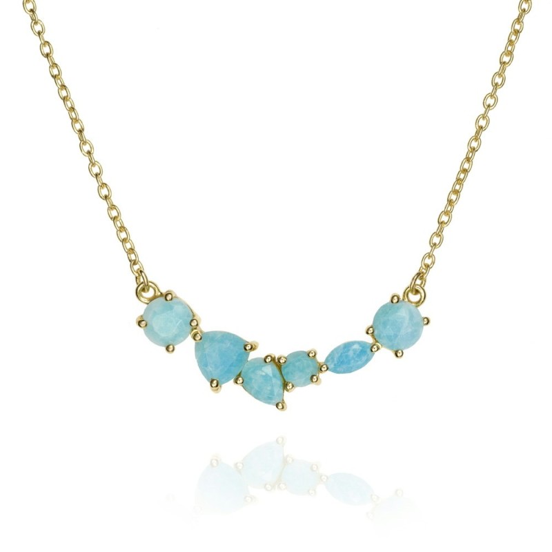 Collar BELLA de Plata.Baño de Oro 18k