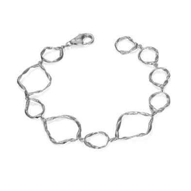 Irregular link bracelet in sterling silver 925