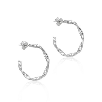 Pendientes aro espiral de plata de ley 925