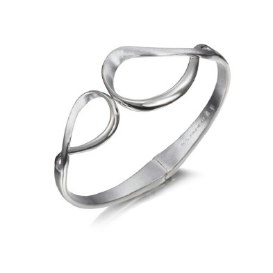 Fluid organic bangle in sterling silver 925