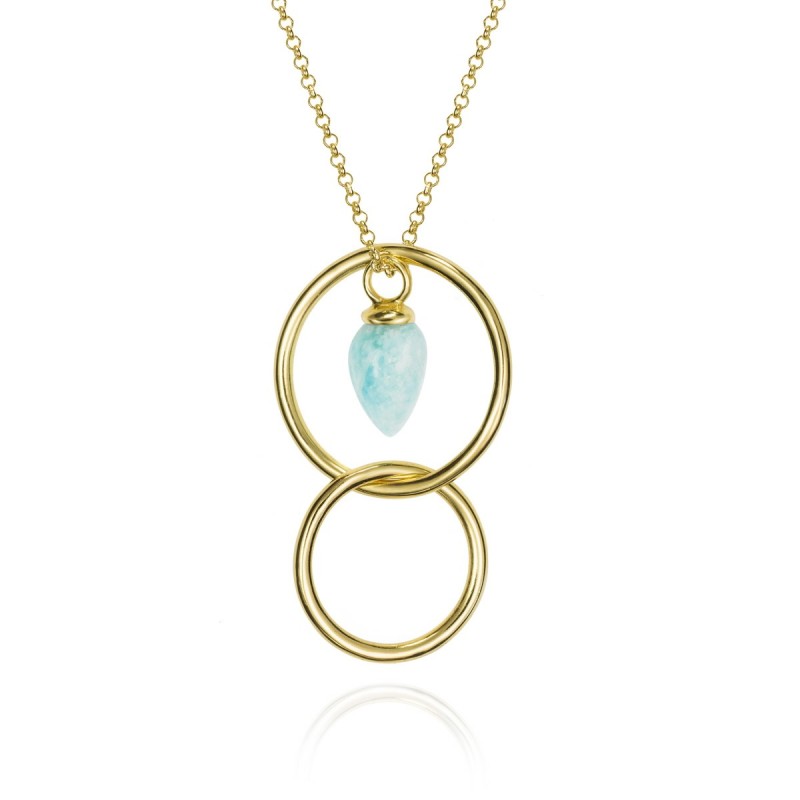 Collar PENDULUM de Plata. Baño de Oro 18k