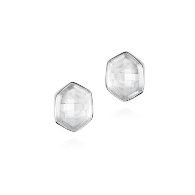 Pendientes con cuarzo herkimer de plata de ley 925