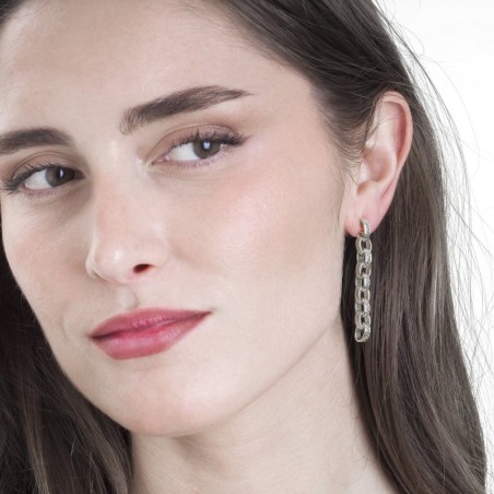 Pendientes Largos de Eslabones con Estilo en Plata 925