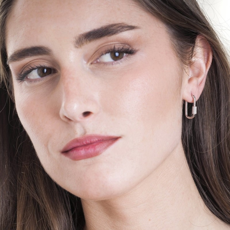 Roll Geometric Earrings in Sterling Silver 925
