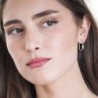 Pendientes geométricos Roll en plata de ley 925