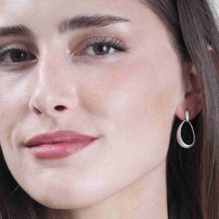 Oval earrings in sterling silver 925