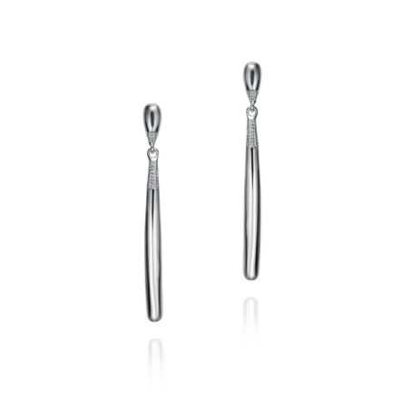 Pendientes largos moderno de Plata de ley 925