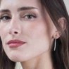 Modern long earrings in sterling silver 925