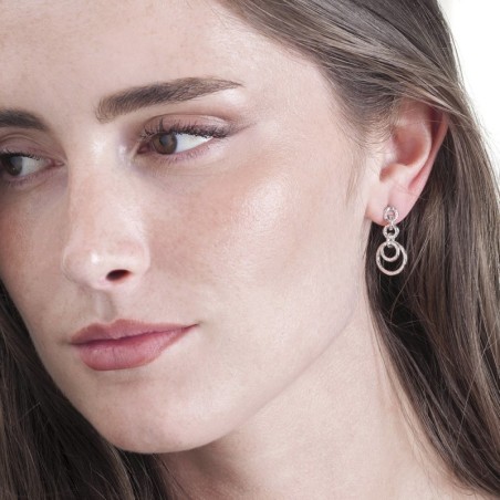 Pendientes con aros entrelazados en plata de ley 925