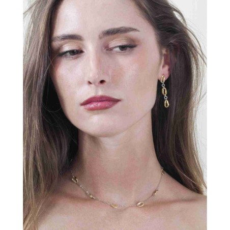 Pendientes BEAN de Plata. Baño de Oro 18k