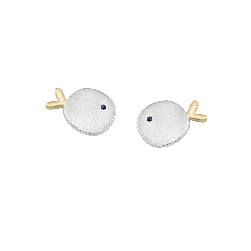 Pendientes peces en plata con baño de Oro